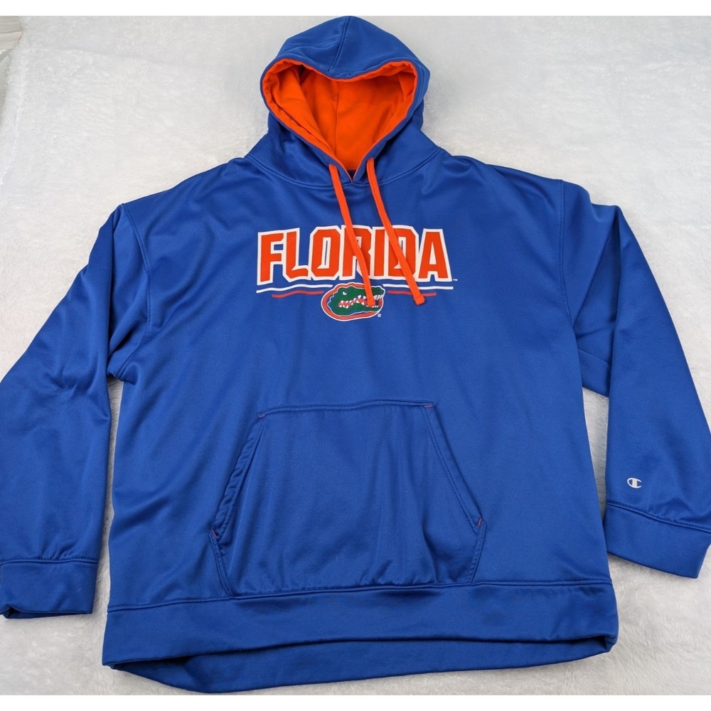 Champion University of Florida Hoodie Mens XXL Blue Florida Gators Pullover 2XL